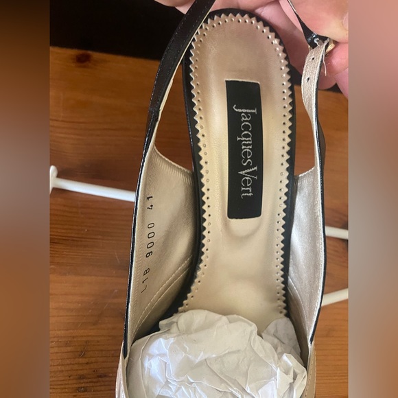 Lovely black and cream heeled shoes, worn once - Picture 2 of 4